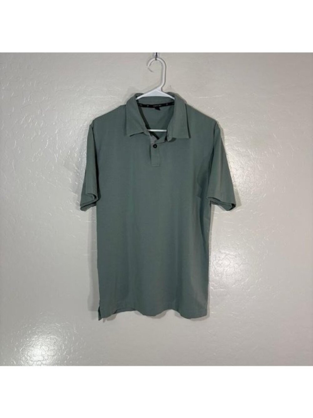 Public Rec Polo Shirt Mens Large Green Solid Pima Cotton Tencel Stretch Casual
